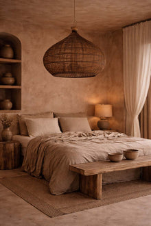 The Desert Gourd Pendant - Dark Walnut - L in rattan — handmade luxury pendant lamp curated by Laiyahome — view 2