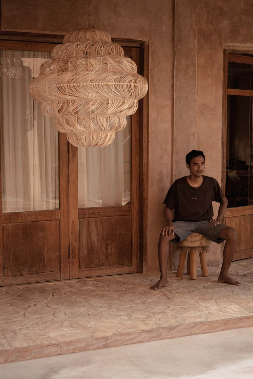 The Aurora Puff Pendant - Natural - XL in rattan — handmade luxury pendant lamp curated by Laiyahome — view 2