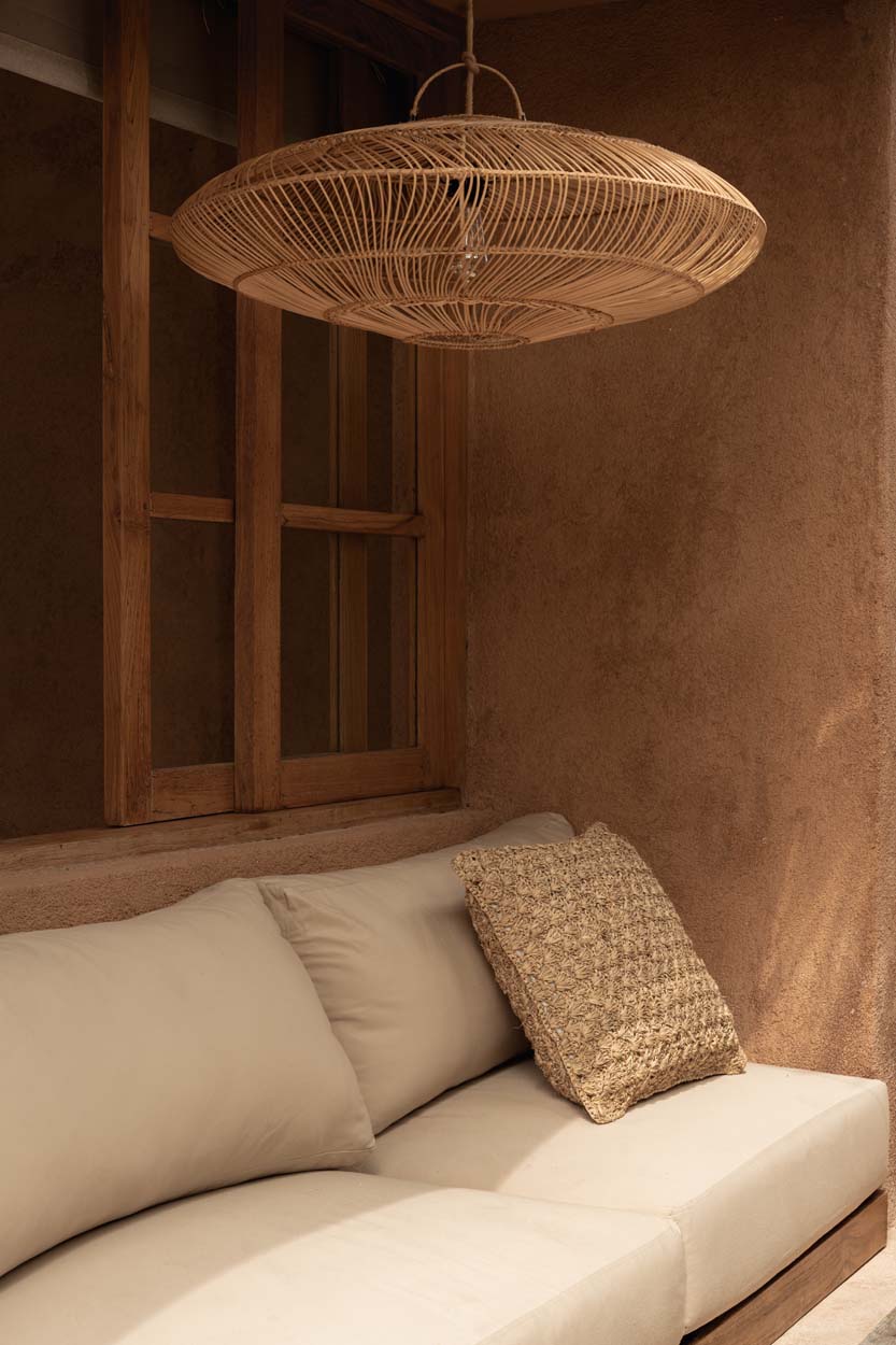 The Macaron Pendant - Natural - M in rattan — handmade luxury pendant lamp curated by Laiyahome — view 2