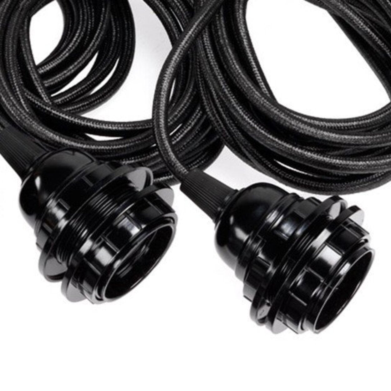 Fitting Lamps Ceiling - Black - 3 Fittings in cotton — handmade luxury ceiling light curated by Laiyahome — view 2