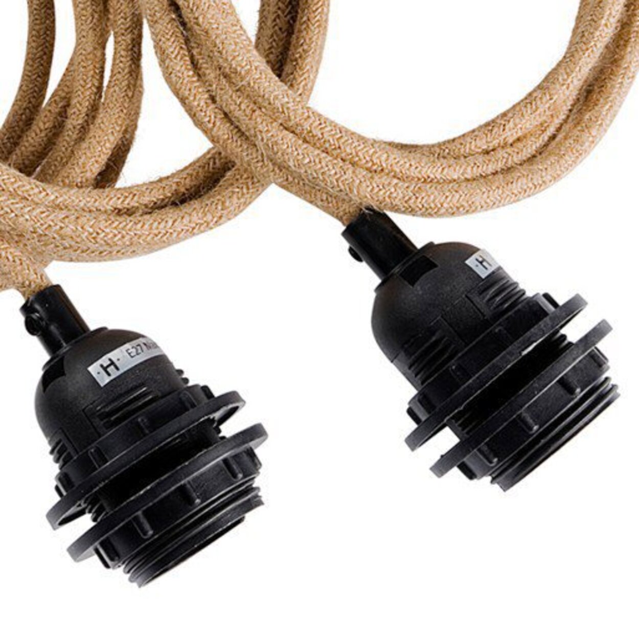 Fitting Lamps Ceiling - Natural Black - 3 Fittings in cotton — handmade luxury ceiling light curated by Laiyahome — view 2