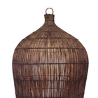 The Woven Bell Pendant - Dark Walnut - M – bamboo pendant light shade in brown – product view 2