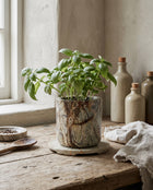 The Bidasar Marble Planter - Green – marble decorative planter in green – product view 2