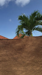 The Coco Shade Rectangular - Natural - 300x200 in coconut fiber — handmade luxury sun umbrella curated by Laiyahome