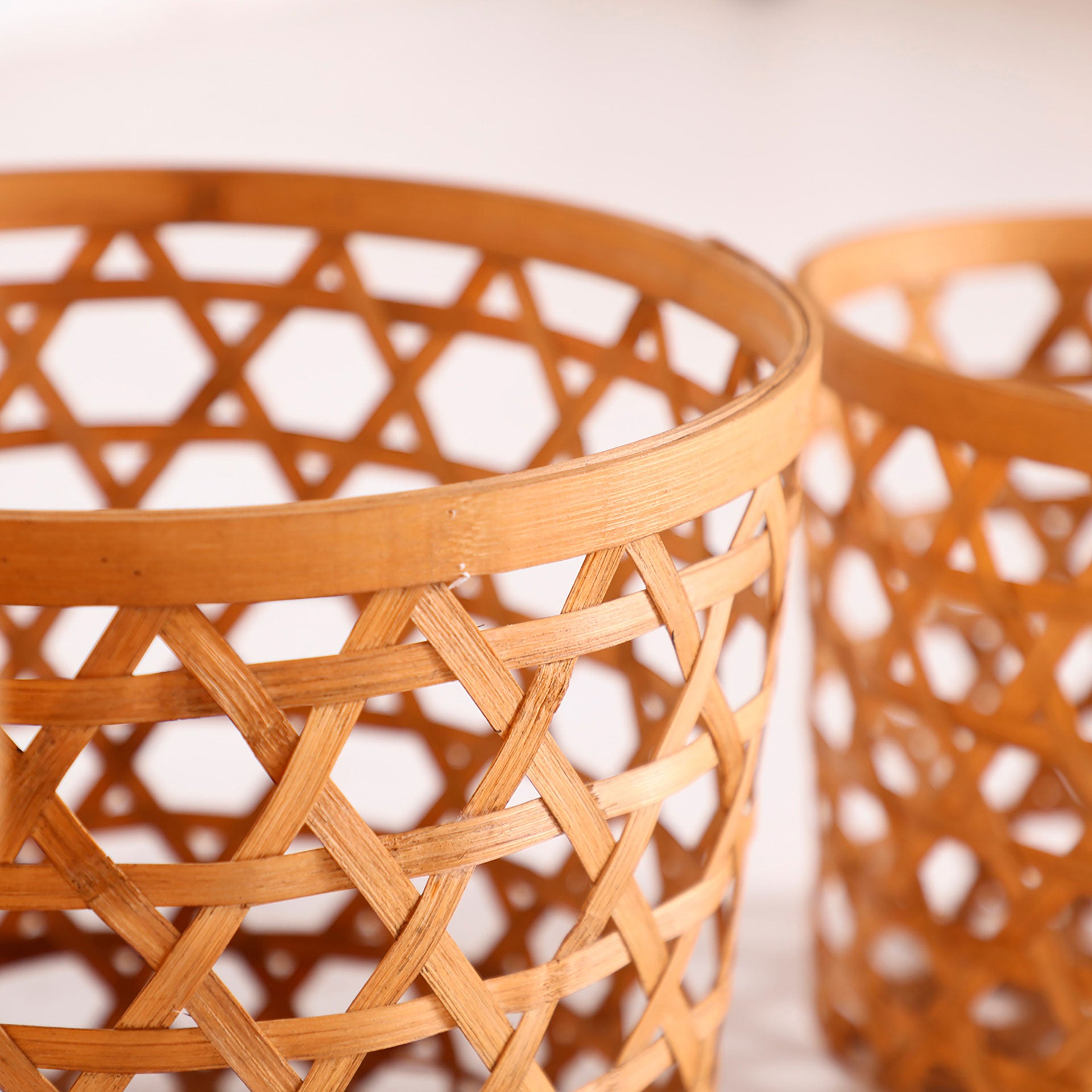 The Blaisen Clothes Basket (Set of 3) — boho-modern basket in natural bamboo from Laiyahome