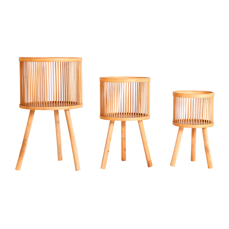 The Arteaga Plant Pot (Set of 3) — boho-modern planter in natural bamboo from Laiyahome