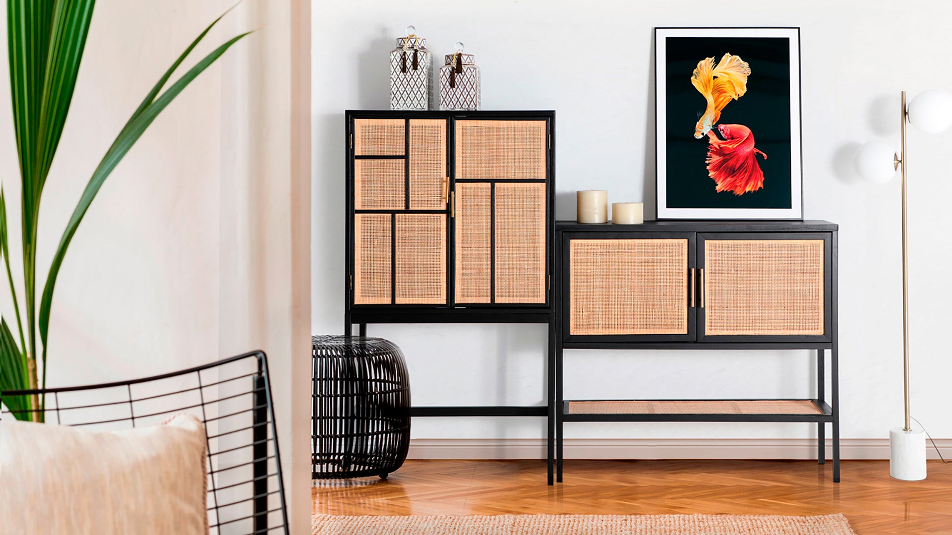 The Elka Wall Art (Set of 2) — contemporary wall art in engineered wood with veneer finish from Laiyahome