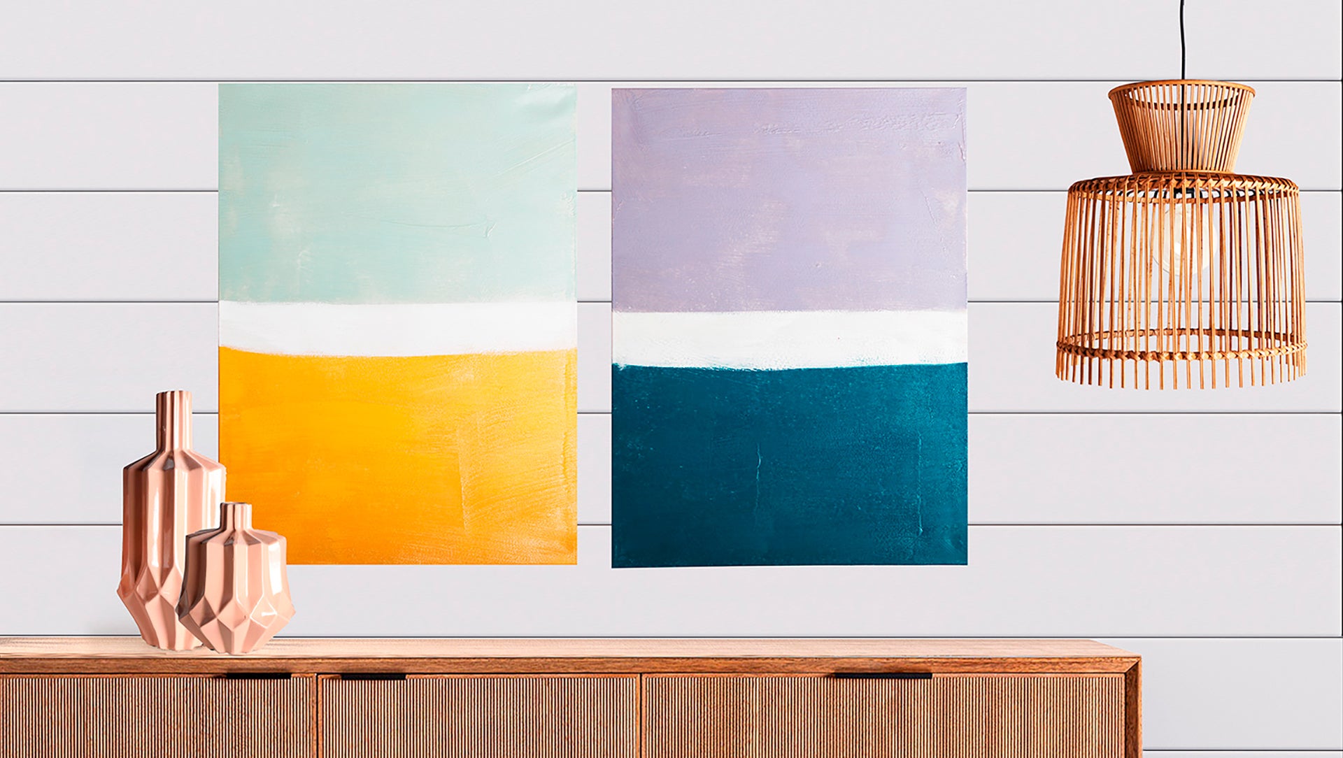 The Ludka Canvas (Set of 2) — contemporary wall art in stretched canvas from Laiyahome