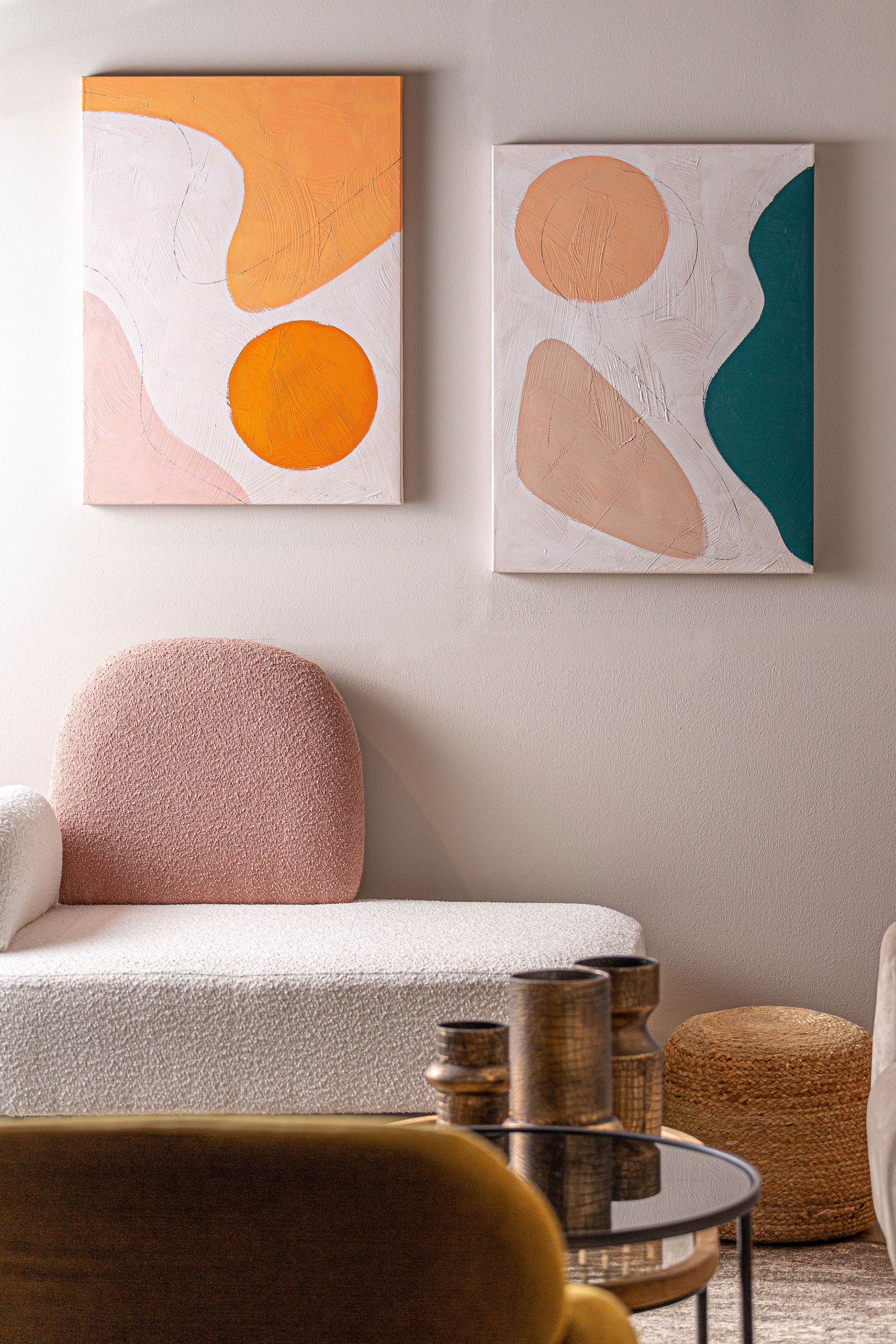 The Jula Canvas (Set of 2) — contemporary wall art in stretched canvas from Laiyahome