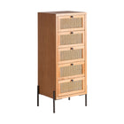 The Zetel Sinfonier Chest Of Drawers — contemporary tallboy chest in engineered wood with veneer finish from Laiyahome