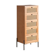 The Zetel Sinfonier Chest Of Drawers — contemporary tallboy chest in engineered wood with veneer finish from Laiyahome