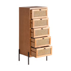 The Zetel Sinfonier Chest Of Drawers — contemporary tallboy chest in engineered wood with veneer finish from Laiyahome