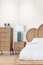 The Zetel Sinfonier Chest Of Drawers — contemporary tallboy chest in engineered wood with veneer finish from Laiyahome