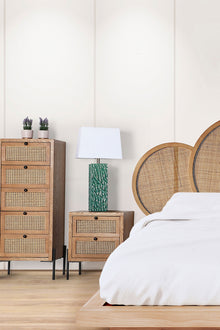 The Zetel Sinfonier Chest Of Drawers — contemporary tallboy chest in engineered wood with veneer finish from Laiyahome