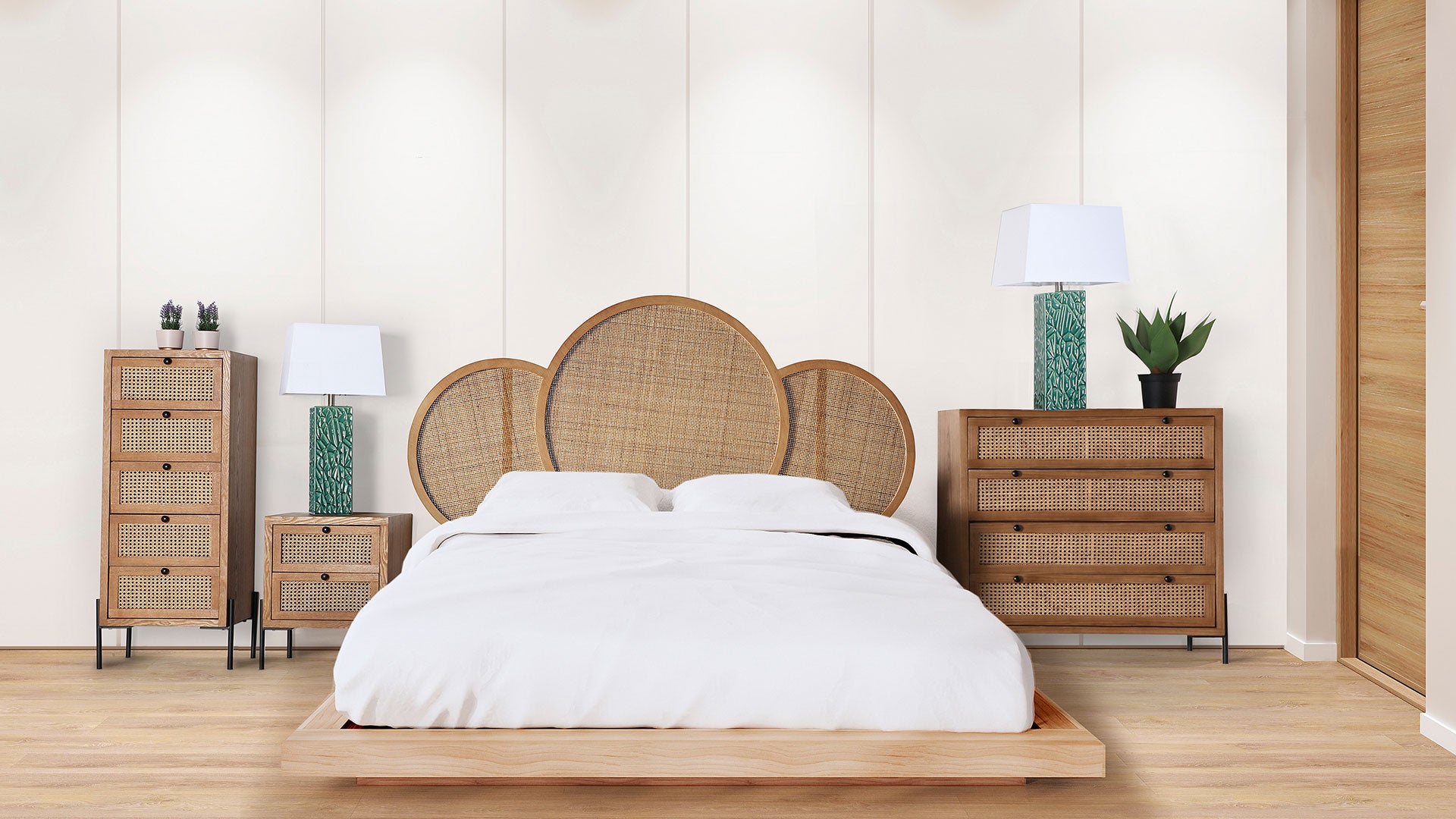 The Zetel Sinfonier Chest Of Drawers — contemporary tallboy chest in engineered wood with veneer finish from Laiyahome