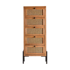 The Zetel Sinfonier Chest Of Drawers — contemporary tallboy chest in engineered wood with veneer finish from Laiyahome