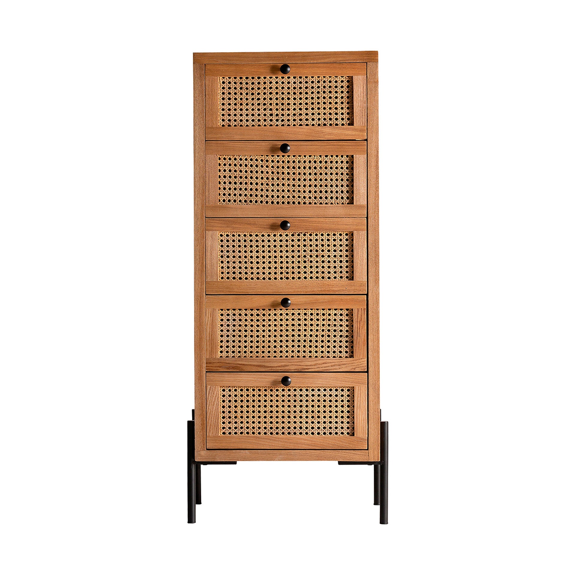 The Zetel Sinfonier Chest Of Drawers — contemporary tallboy chest in engineered wood with veneer finish from Laiyahome
