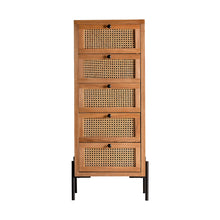 The Zetel Sinfonier Chest Of Drawers — contemporary tallboy chest in engineered wood with veneer finish from Laiyahome