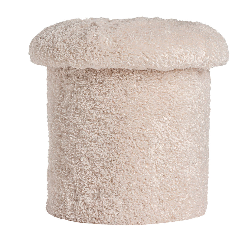 The Jonzac Footrest — vintage-modern pouffe in natural wool from Laiyahome