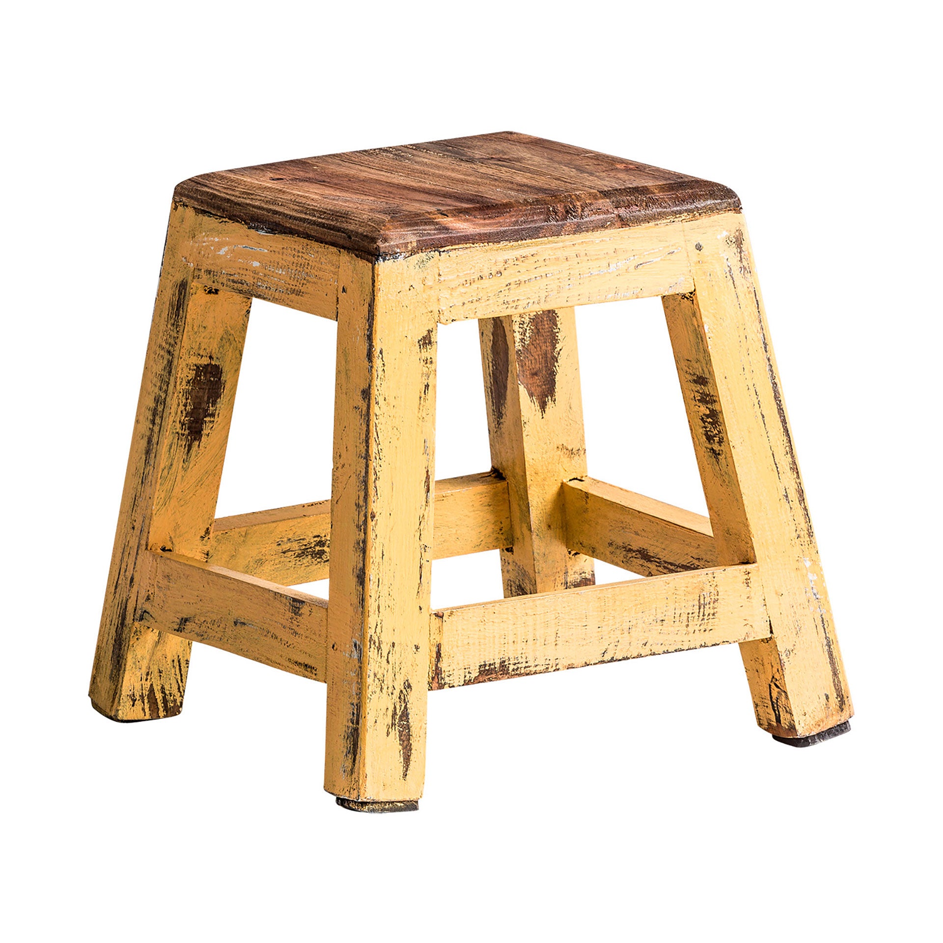 The Buzet Footrest — playful contemporary pouffe in mahogany wood from Laiyahome