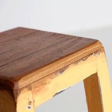The Sauris Footrest — global-modern pouffe in mahogany wood from Laiyahome