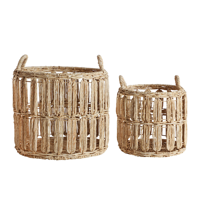 The Dieky Clothes Basket (Set of 2) — boho-modern basket in woven natural fibre from Laiyahome