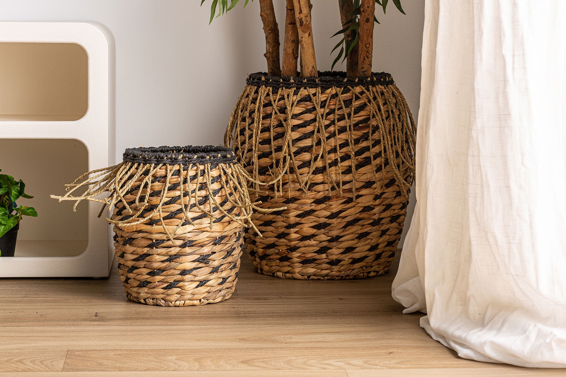 The Blair Clothes Basket (Set of 2) — boho-modern basket in woven natural fibre from Laiyahome