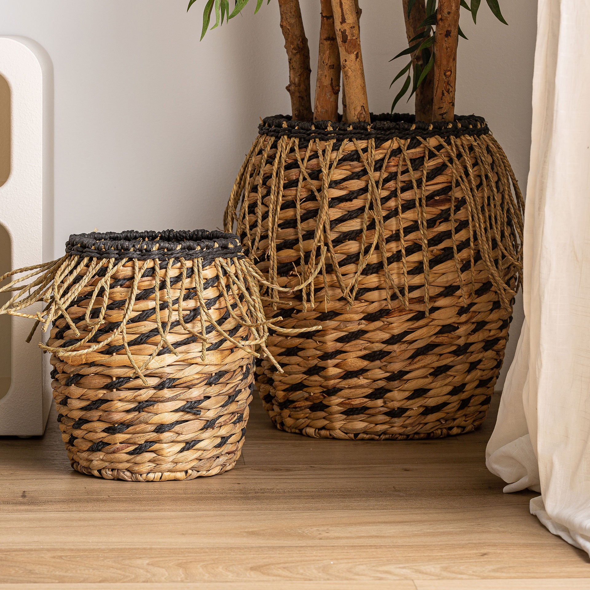 The Blair Clothes Basket (Set of 2) — boho-modern basket in woven natural fibre from Laiyahome