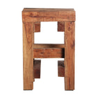 The Akviran Footrest — global-modern pouffe in mahogany wood from Laiyahome