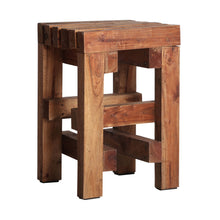 The Akviran Footrest — global-modern pouffe in mahogany wood from Laiyahome