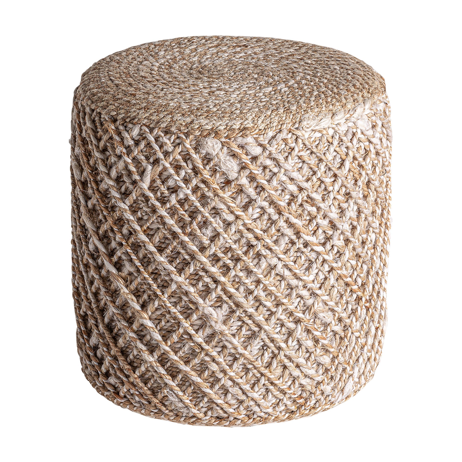 The Fedrene Footrest — boho-modern pouffe in natural jute from Laiyahome