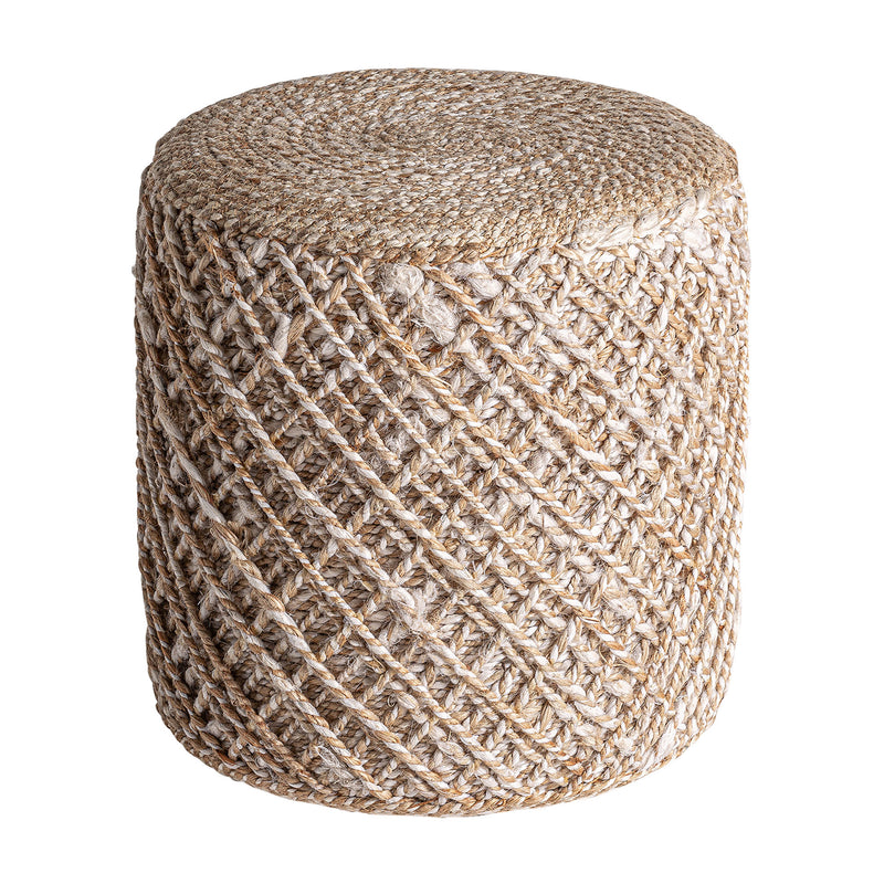 The Fedrene Footrest — boho-modern pouffe in natural jute from Laiyahome
