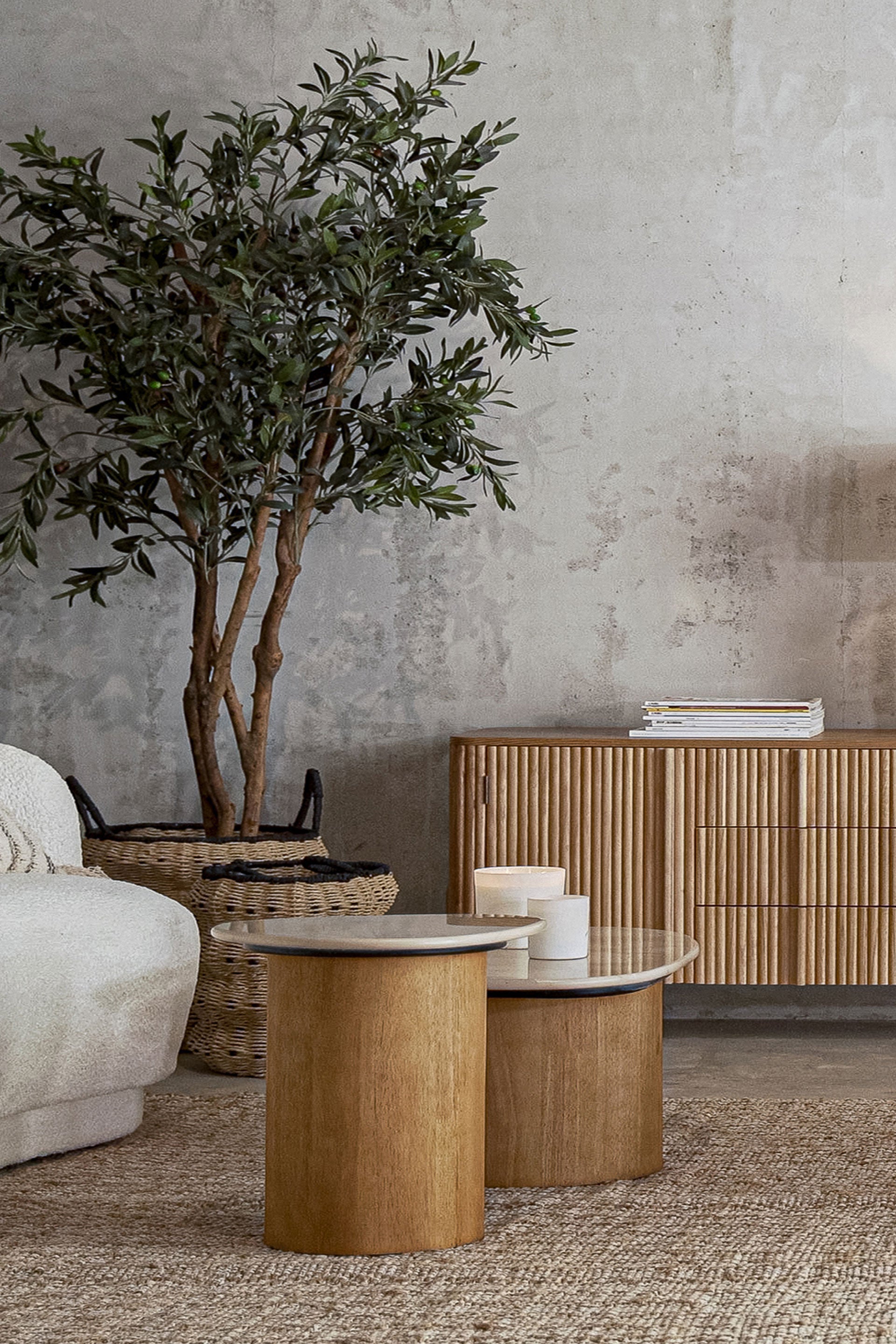The Lorach Side Table — Art Deco side table in natural marble from Laiyahome