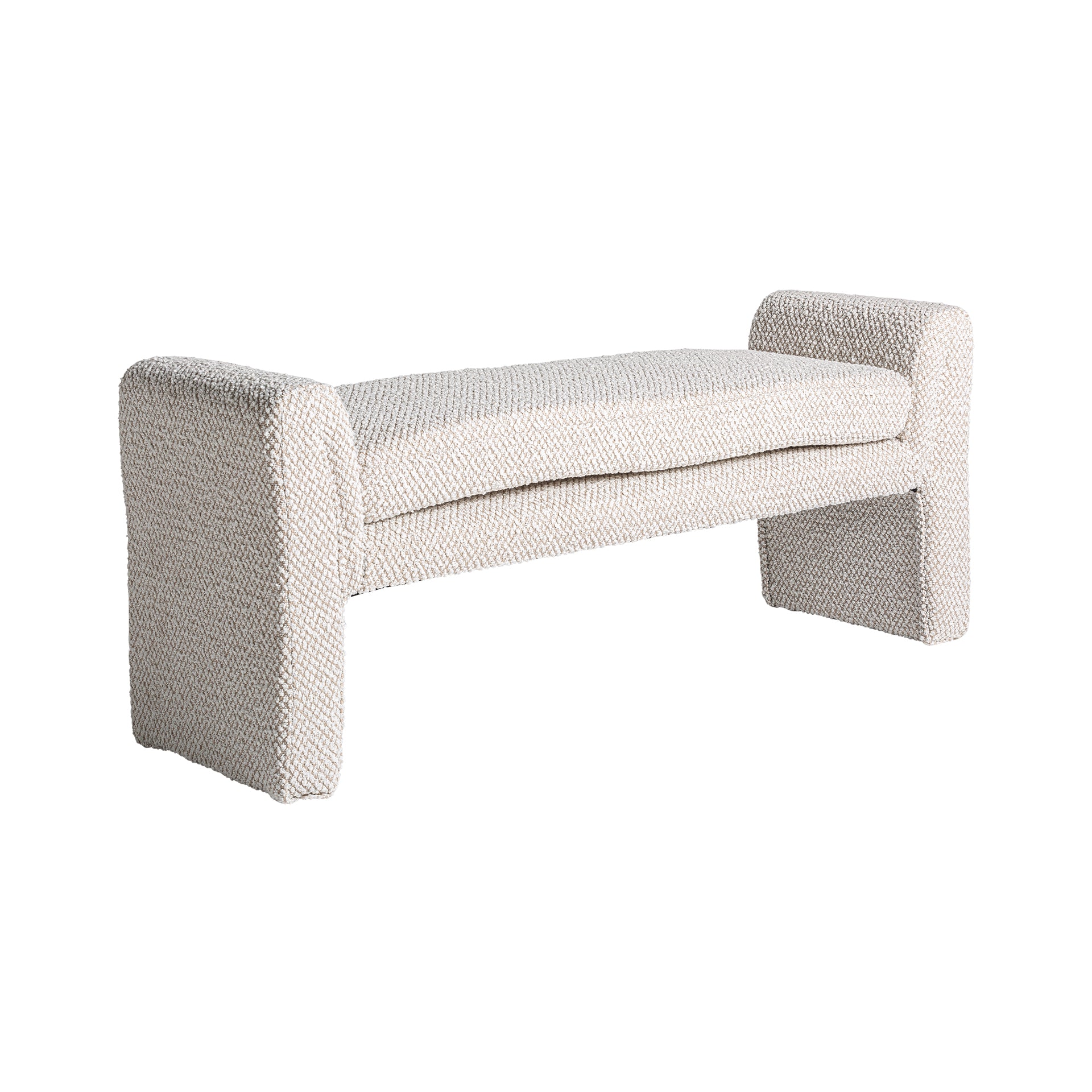 The Izegem Bench — Art Deco bedside furniture in bouclé cotton from Laiyahome