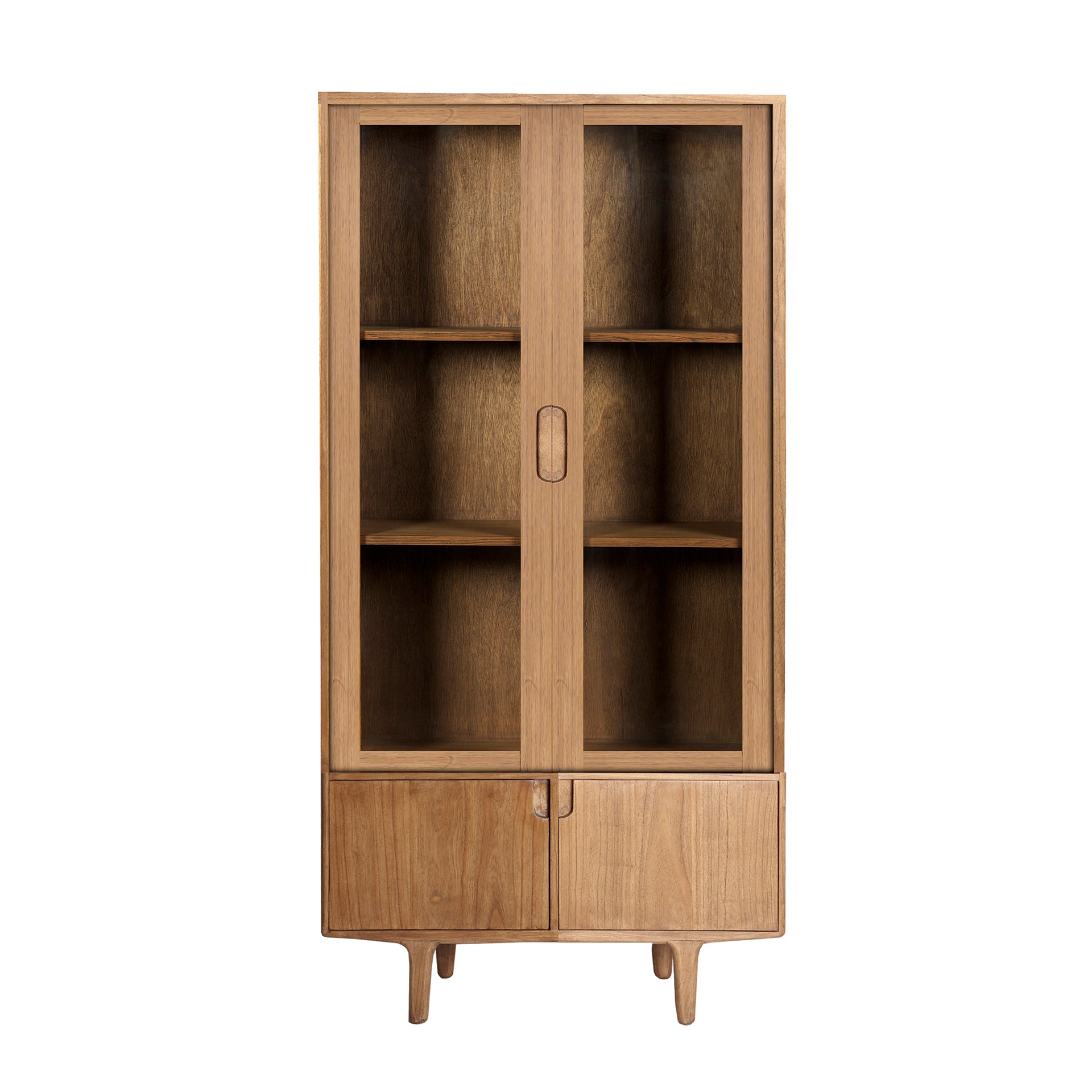 The Kamenz Glass Cabinet — Scandinavian display cabinet in solid mindi wood from Laiyahome