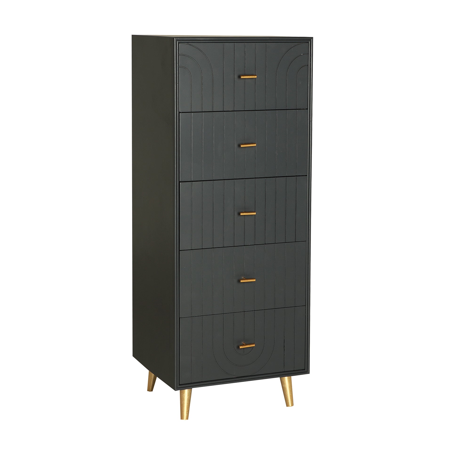 The Tremes Sinfonier Chest Of Drawers — Art Deco tallboy chest in engineered wood with veneer finish from Laiyahome