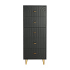The Tremes Sinfonier Chest Of Drawers — Art Deco tallboy chest in engineered wood with veneer finish from Laiyahome