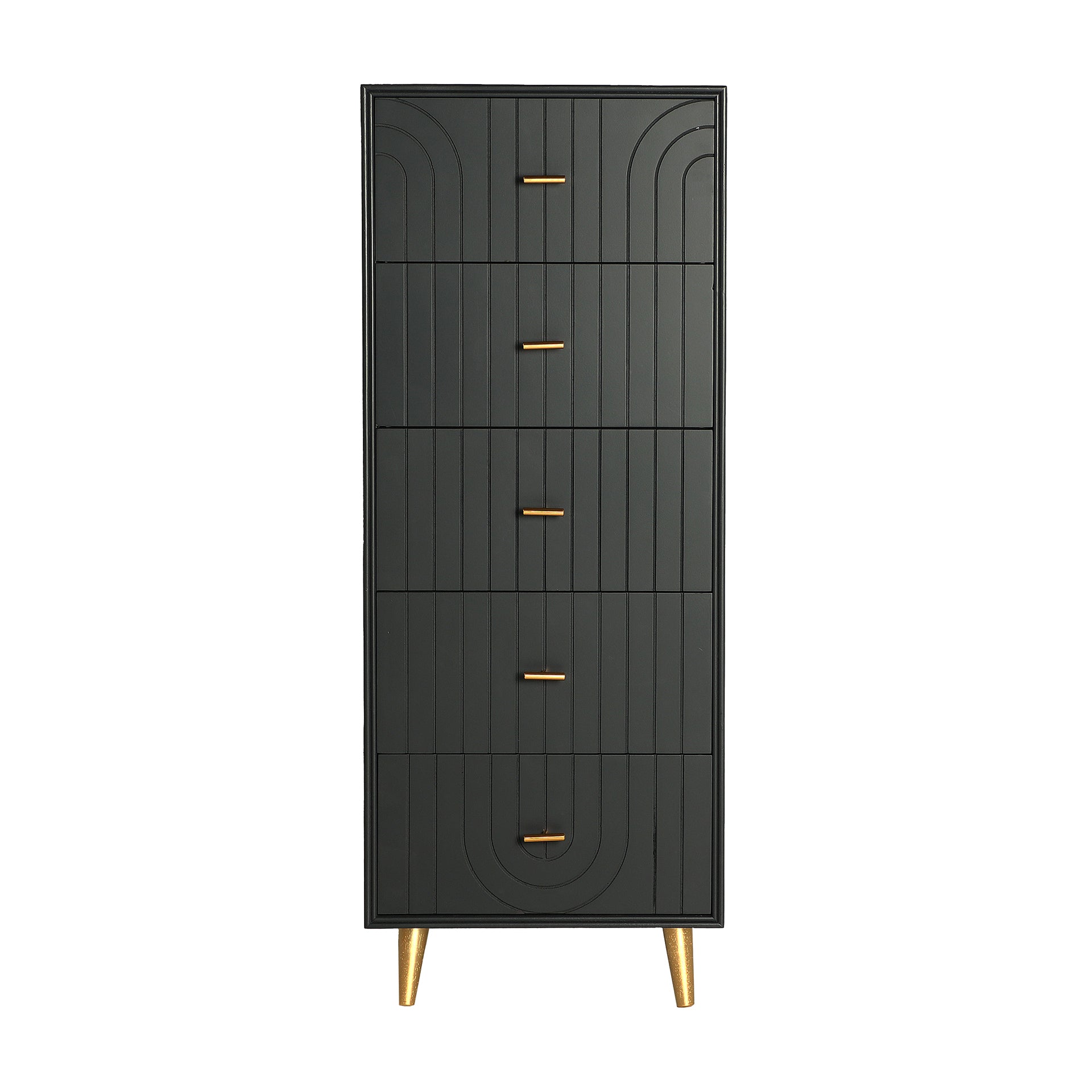 The Tremes Sinfonier Chest Of Drawers — Art Deco tallboy chest in engineered wood with veneer finish from Laiyahome