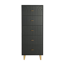The Tremes Sinfonier Chest Of Drawers — Art Deco tallboy chest in engineered wood with veneer finish from Laiyahome