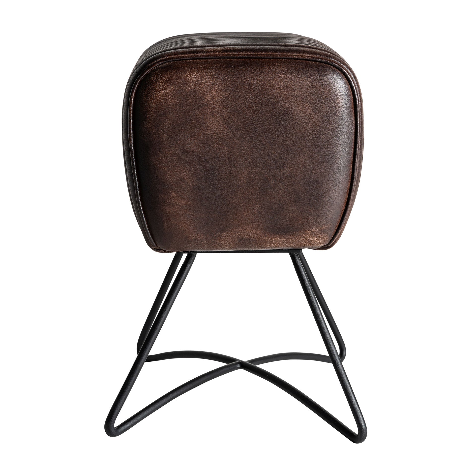The Gladys Stool — vintage pouffe in natural leather from Laiyahome
