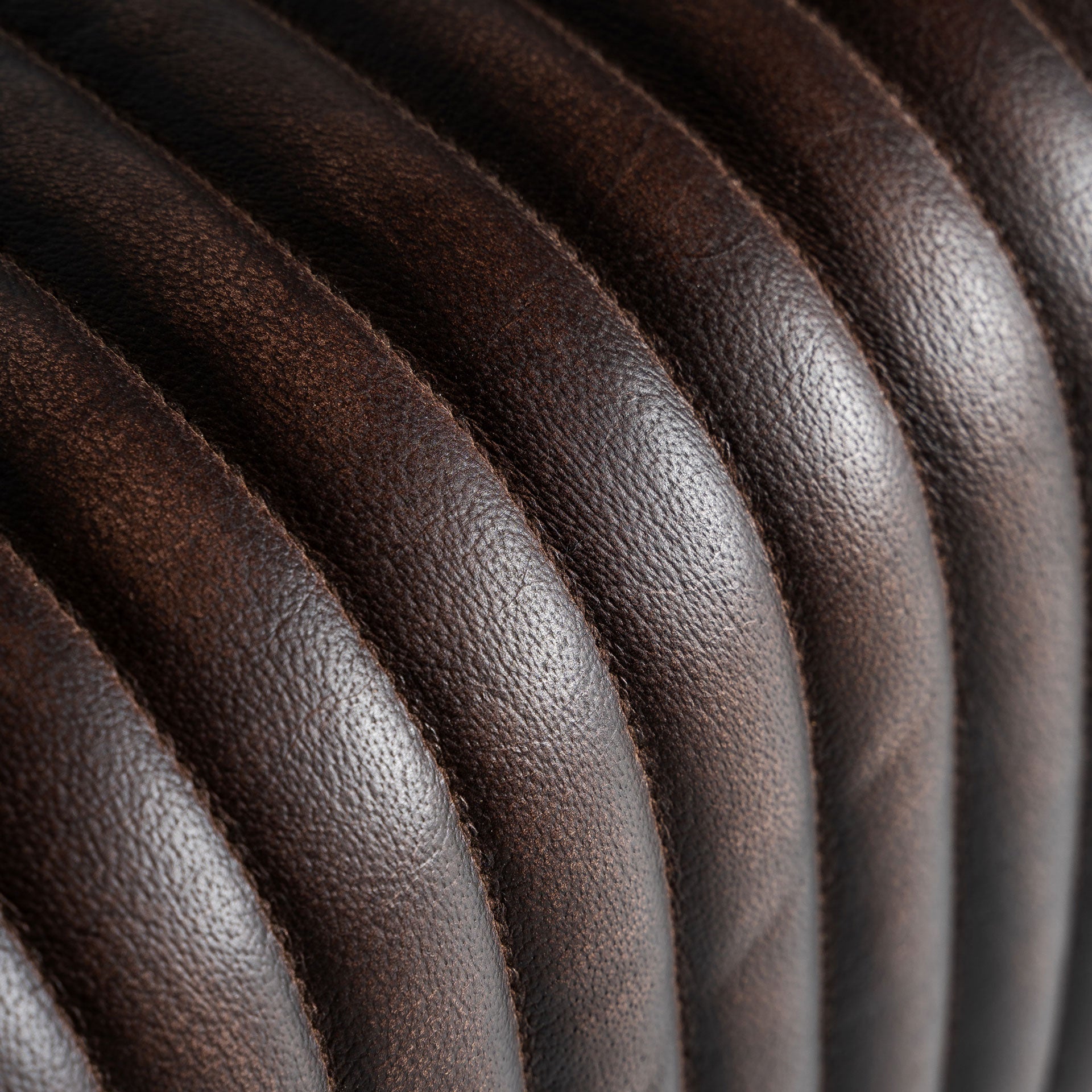 The Gladys Stool — vintage pouffe in natural leather from Laiyahome