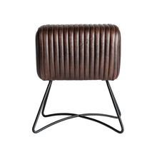 The Gladys Stool — vintage pouffe in natural leather from Laiyahome