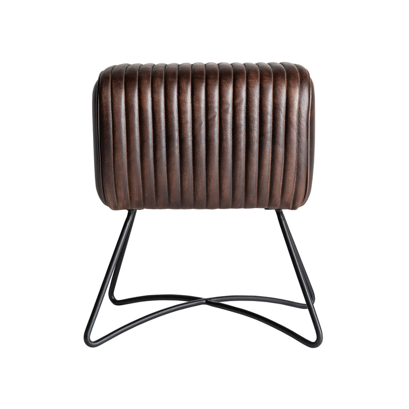 The Gladys Stool — vintage pouffe in natural leather from Laiyahome