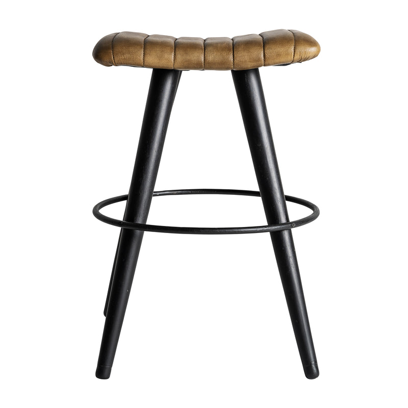 The Befaux Stool — vintage pouffe in natural leather from Laiyahome