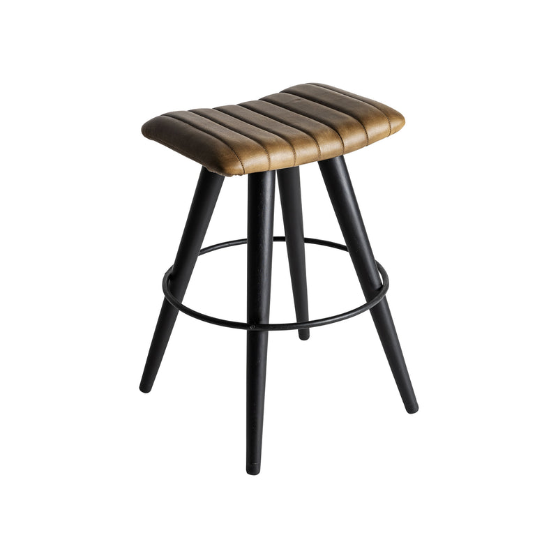 The Befaux Stool — vintage pouffe in natural leather from Laiyahome