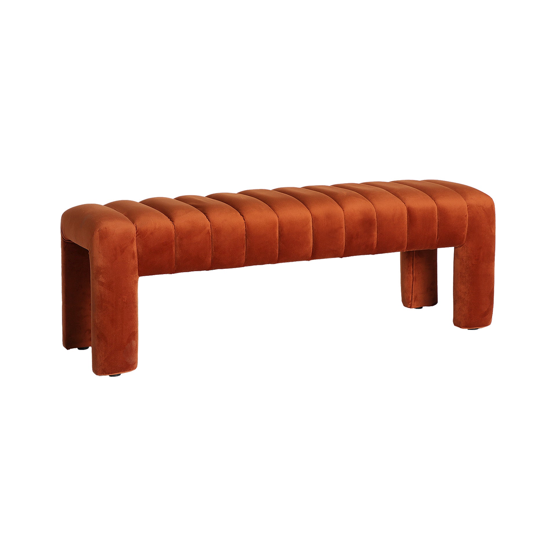 The Halle Bed Bench — contemporary bedside furniture in dense velvet from Laiyahome