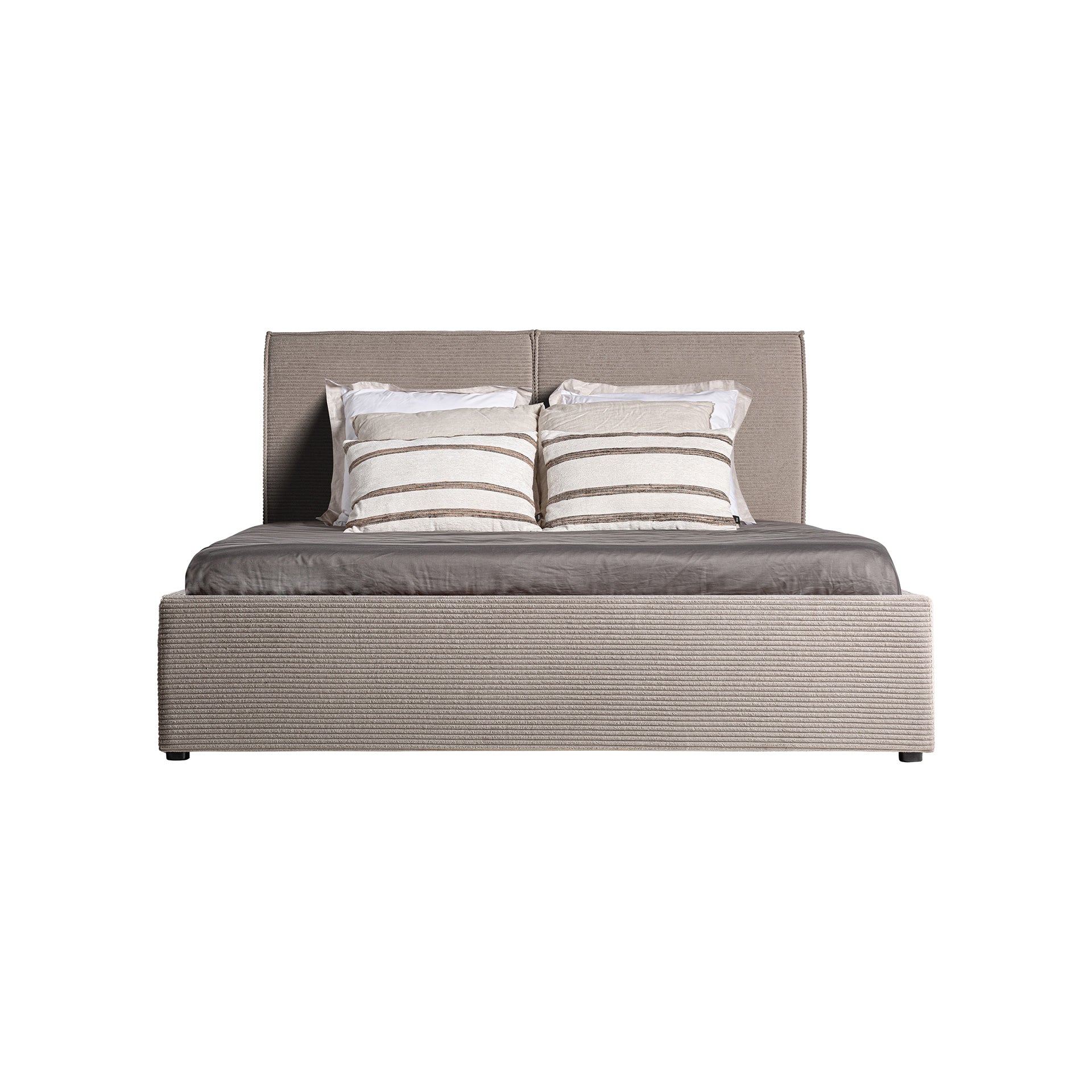 The Natasha Bed — contemporary headboard in high-performance polyester from Laiyahome