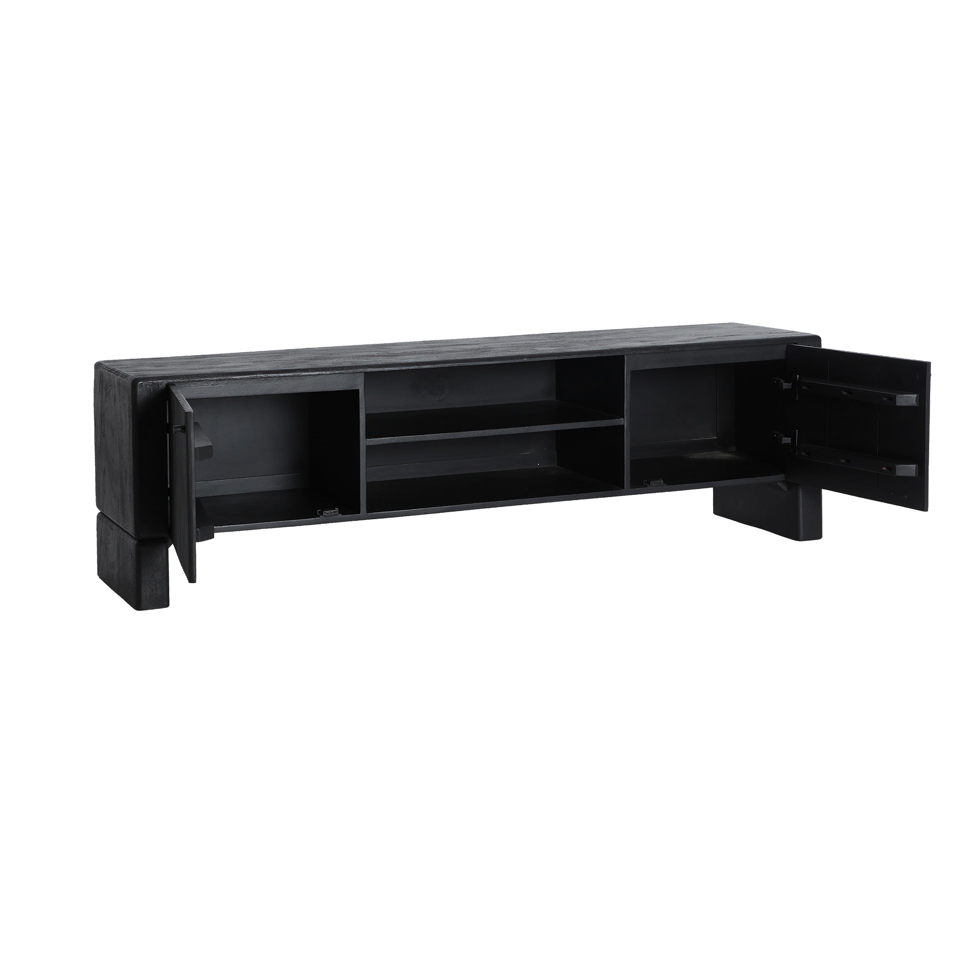 The Nox Tv Stand — contemporary media console in solid mango wood from Laiyahome