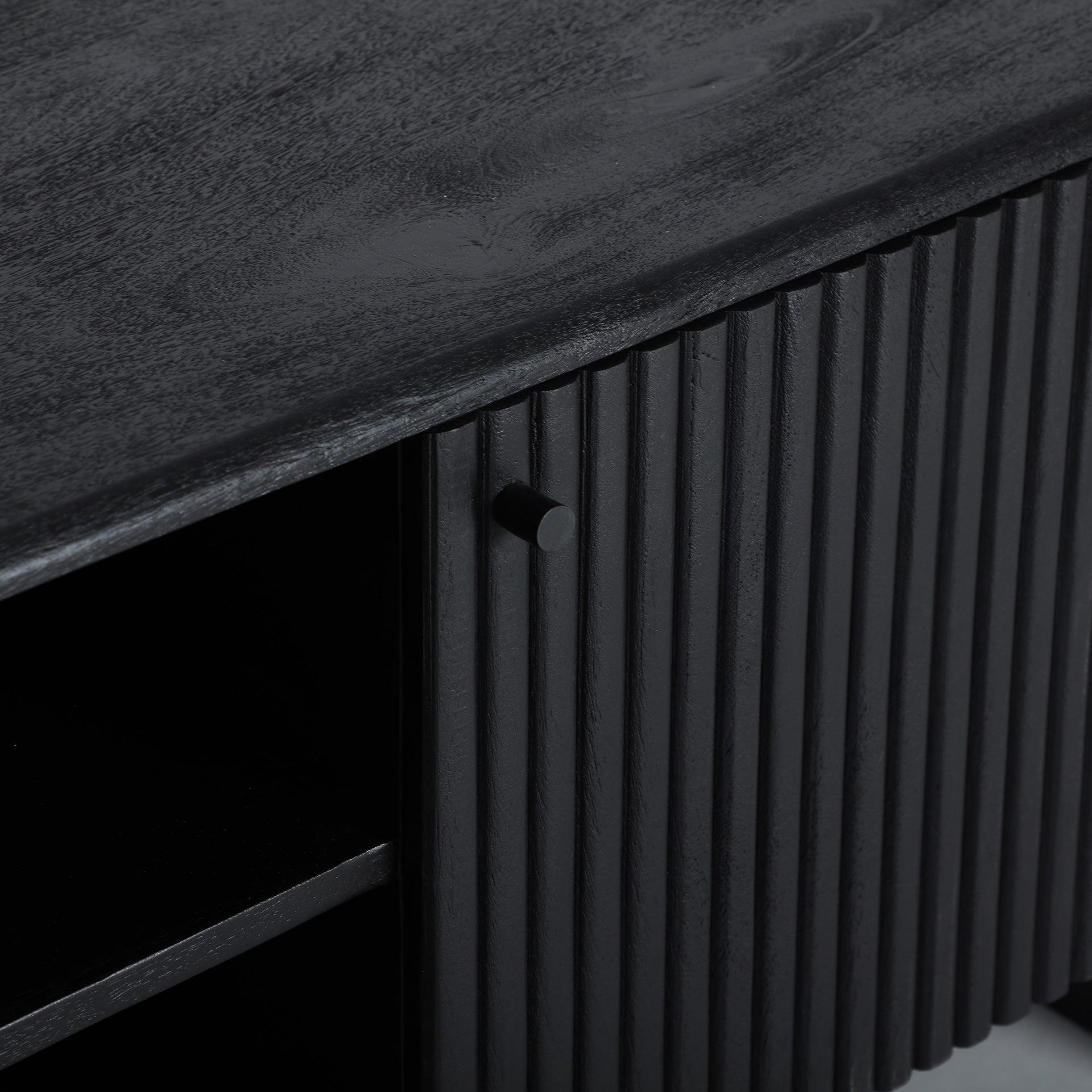 The Nox Tv Stand — contemporary media console in solid mango wood from Laiyahome