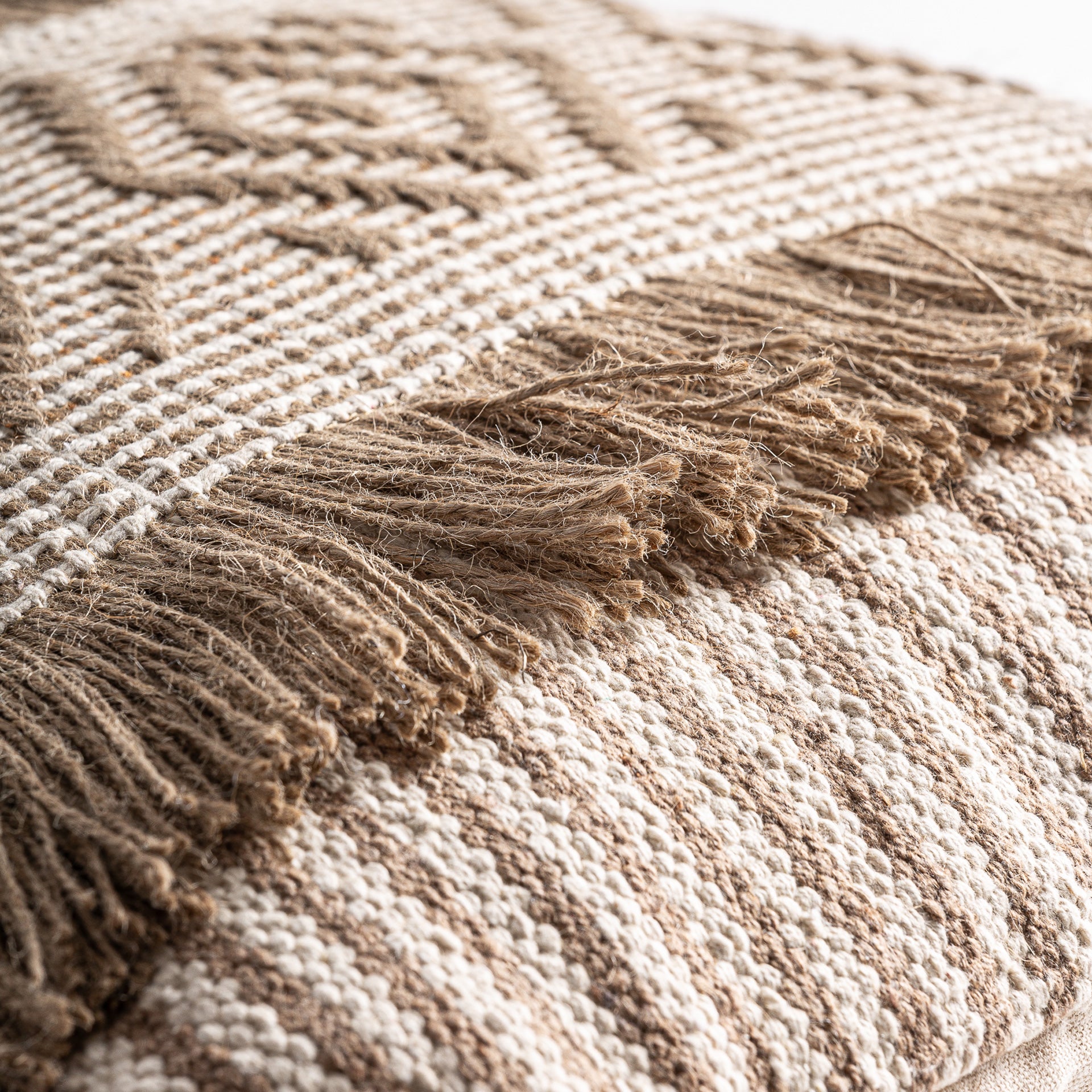 The Serafin Cushion — boho-modern cushion in natural jute from Laiyahome